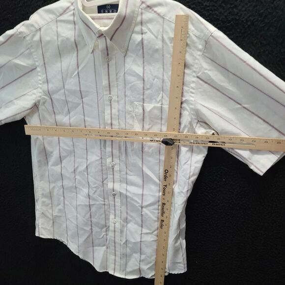 Enro Mens Button Up Shirt Multicolor Size 16 Cotton Blend Short Sleeve Collar - Picture 3 of 12